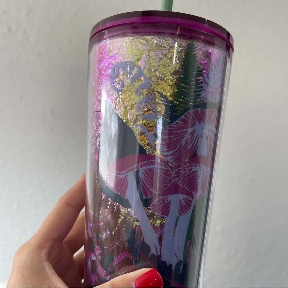 Starbucks burgundy mushroom forest  Tumbler 24oz